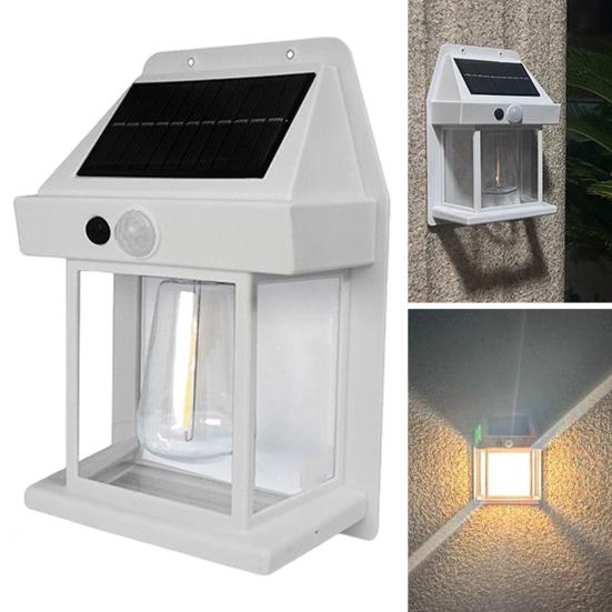 Yousheng Солнечный настенный светильник 3 режима освещения IP65 Водонепроницаемый Автоматическое включение/выключение Беспроводной датчик движения Лампа для наружного садового освещения