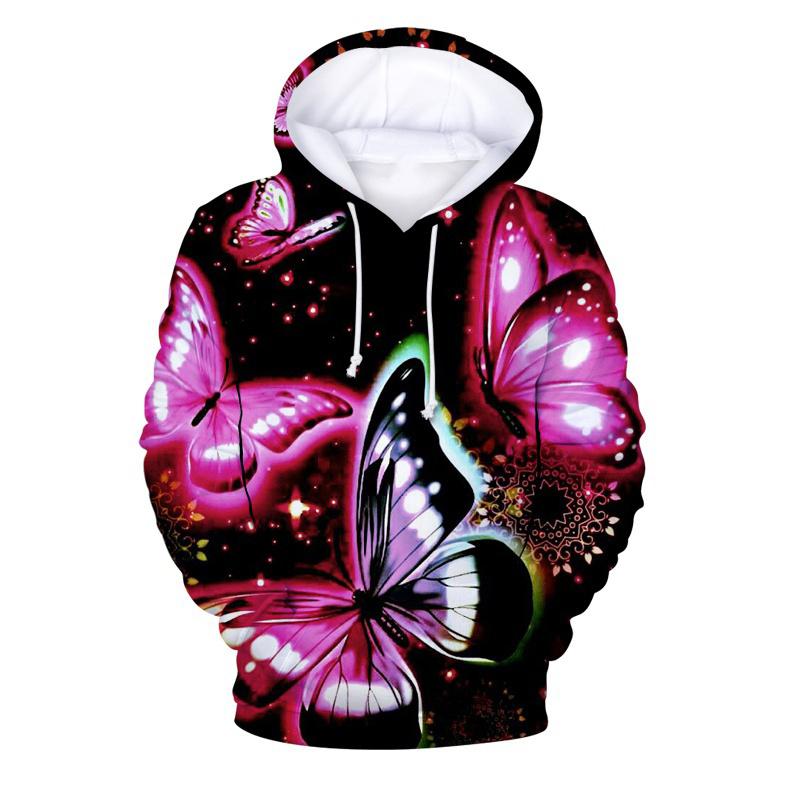 Autumn Fashion Colorful Butterfly 3D Print Hoodies Men Women Casual Sweatshirts Oversized Hoodie Pullovers Tracksuit Clothing