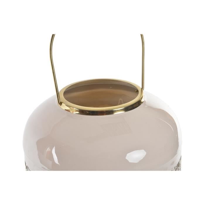 Bougeoir - Aluminium - 24 X 24 X 46 Cm - Bleu Et Rose - Lot De 2 - Objets Décoratifs