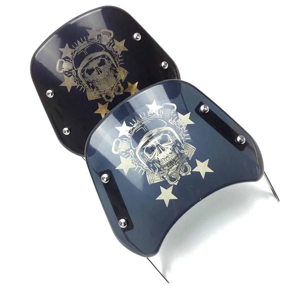 Лобовое стекло мотоцикла, ветровой дефлектор, универсальный для Harley Honda Yamaha Kawasaki Suzuki 6,5 "-9,45"