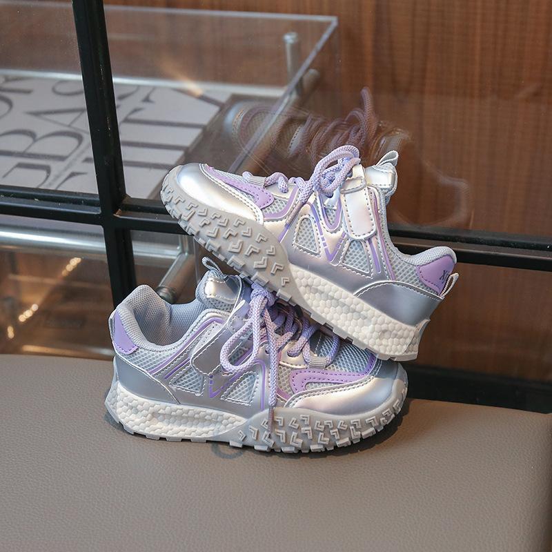 Модная спортивная обувь для девочек детская сетчатая повседневная обувь 2025 весна и осень новые студенческие универсальные новые модели