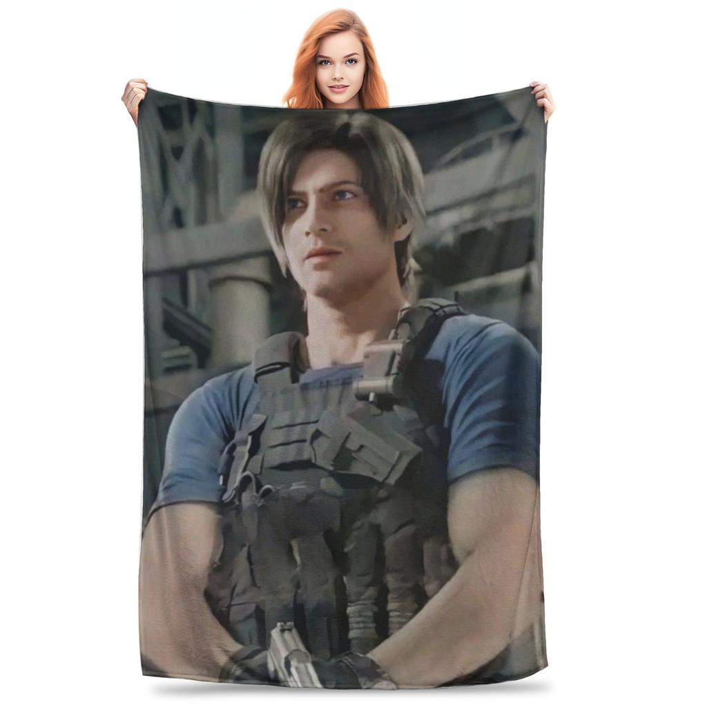 Плед L-Leon Kennedy Игровой Плед Портативный Флисовый Плед для Дивана Постельное Белье Путешествия Пледы Покрывало Одеяло