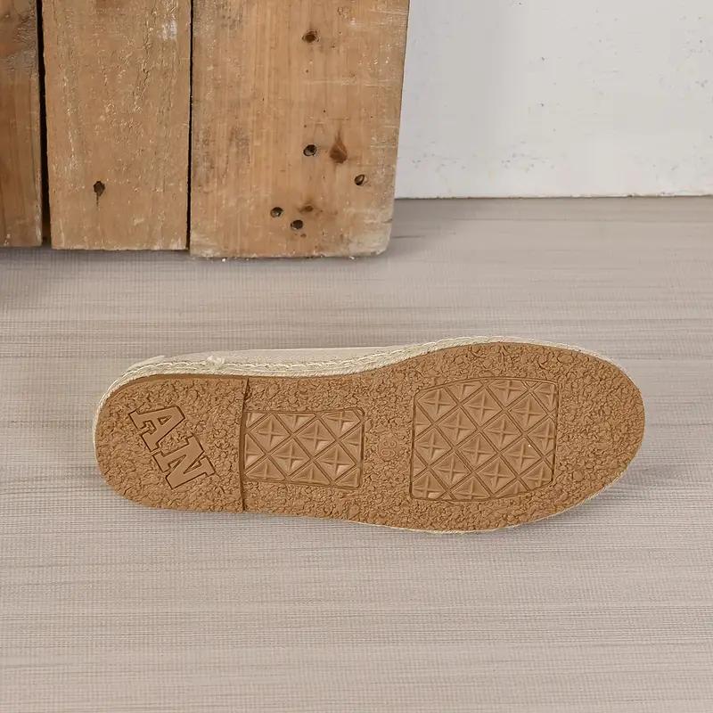 Women's Slip-On Linen Fisherman Shoes - Breathable Casual Penny Loafers with PU Sole