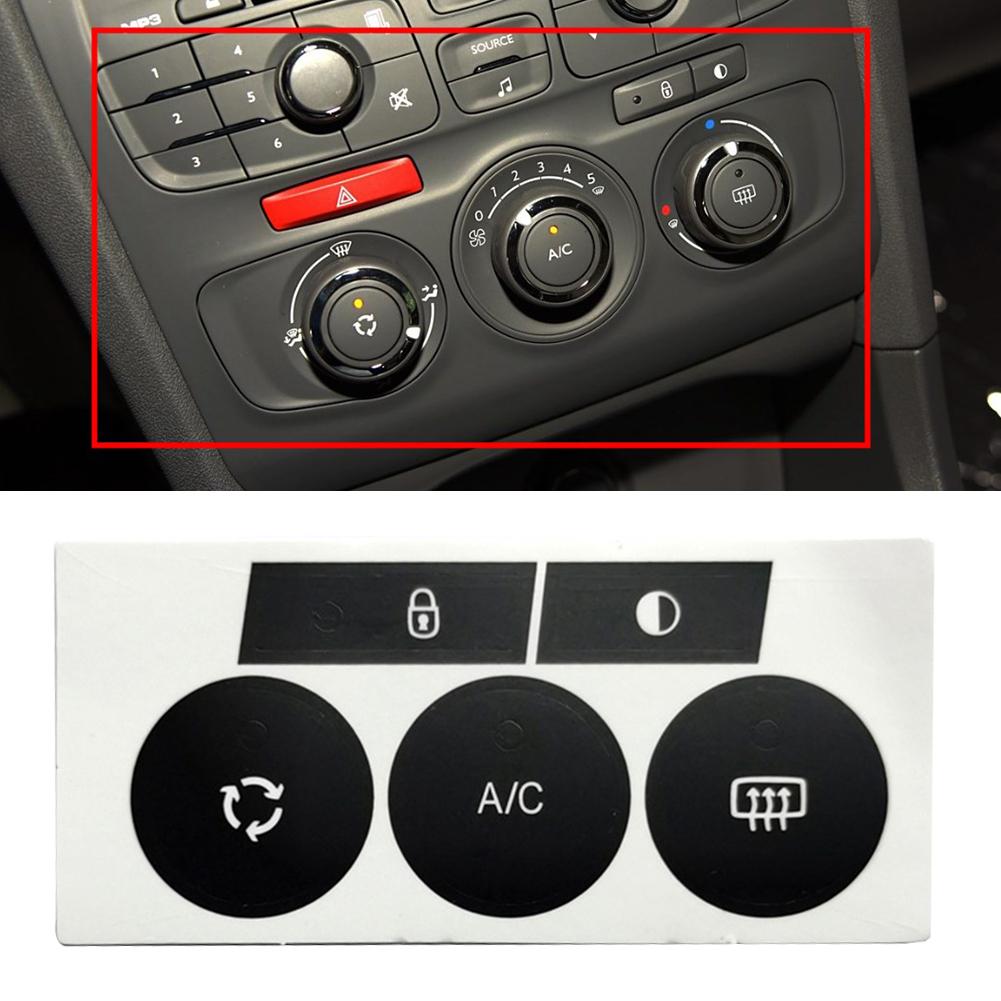 Наклейки на кнопки C4 C4 Ремонт кнопок управления кондиционером для ремонта салона автомобиля Устойчивый к растрескиванию высококачественный материал