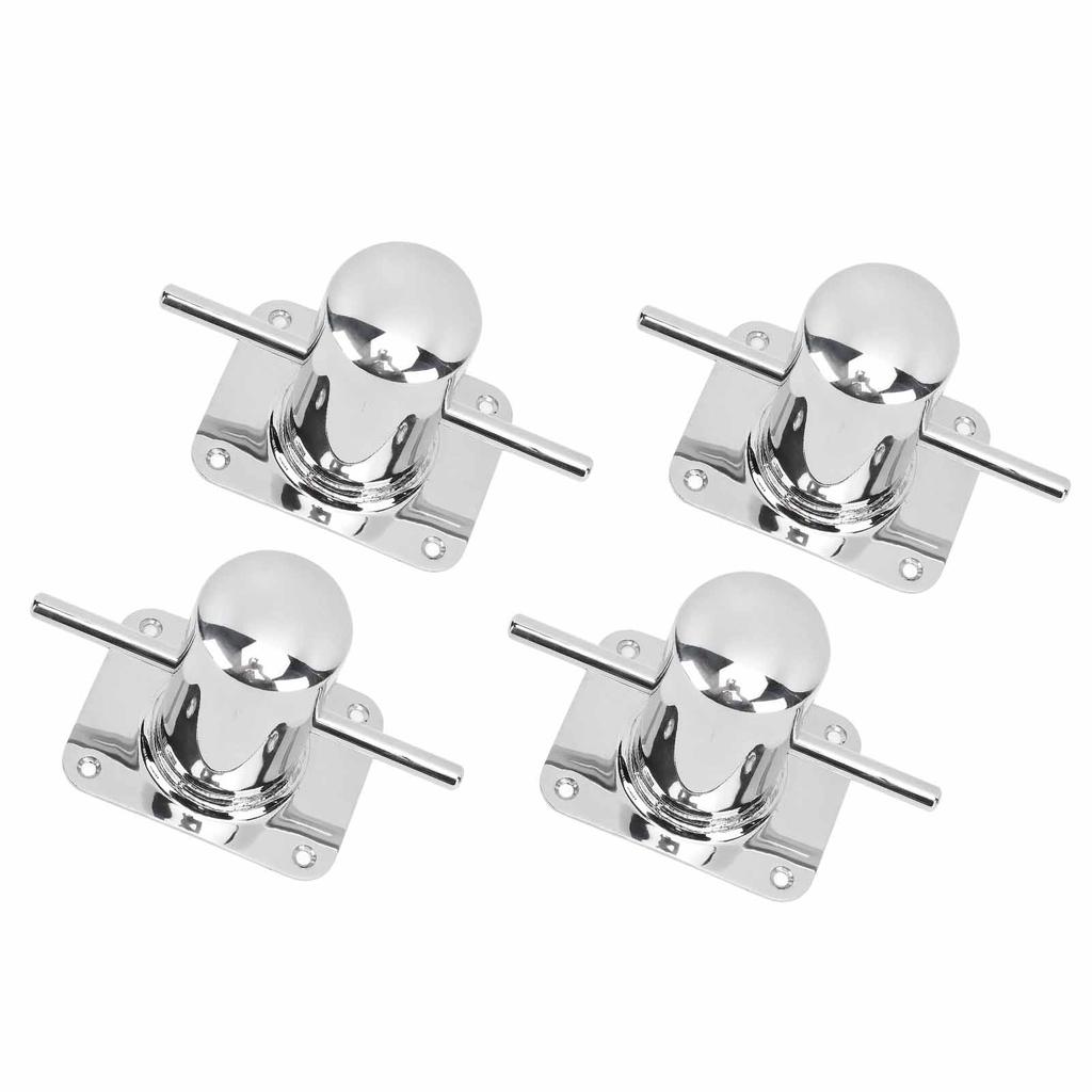 4PCS Cross Bit Bollard 316 Stainless Steel Boat Post Cross Deck Single Cross Bollard Mooring Cleat Bitt for Marine Yacht