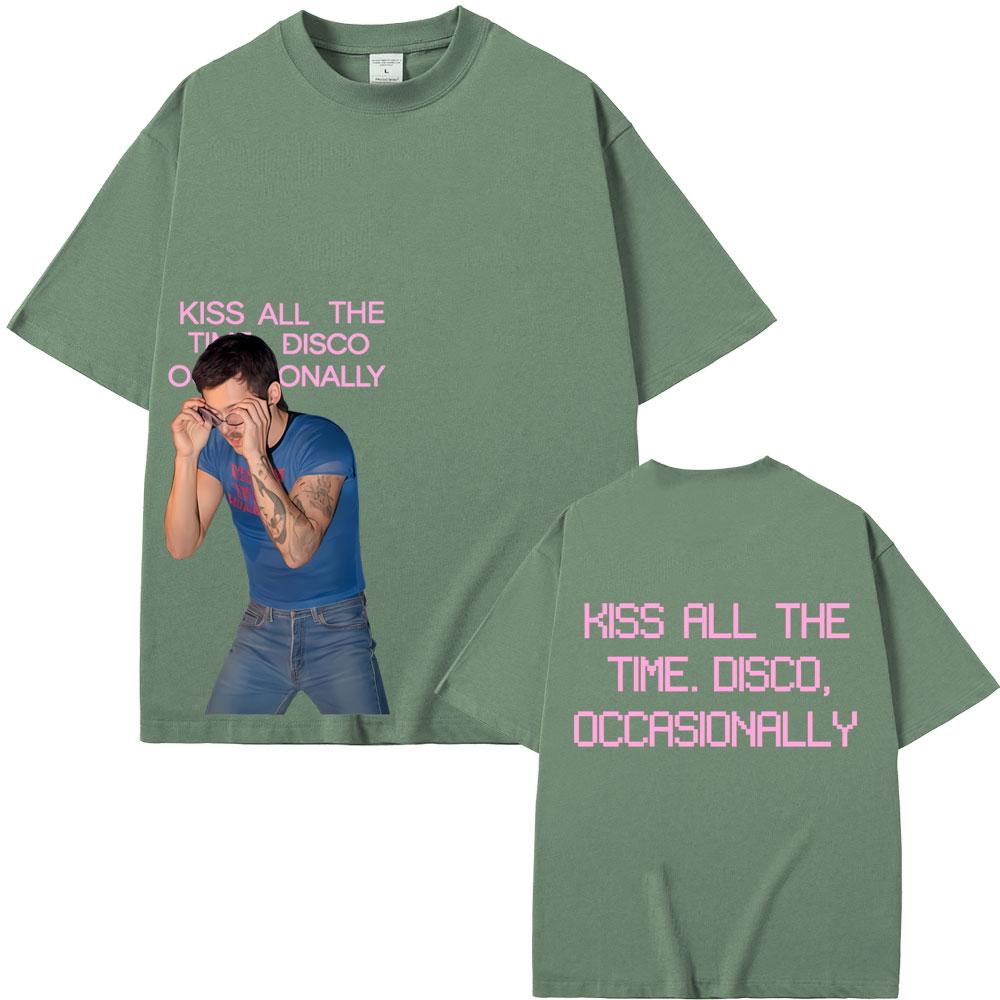Kiss All The Time Disco Occasionally Album Same Style Print Tshirt Men Fashion Pop Music T Shirt Male Cotton Oversized Tshirts