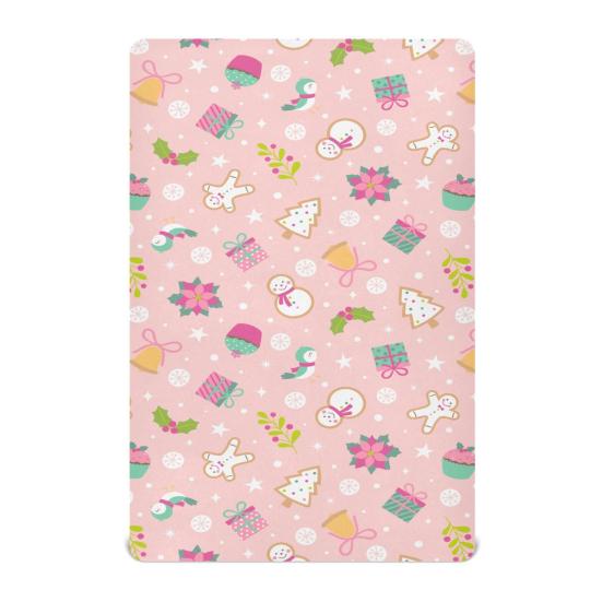 Рождественская простыня на матрас для детской кроватки Дед Мороз Рождественский носок Натяжная простыня для детской кроватки Чехол на матрас для детской кроватки с рождественской елкой для мальчиков и девочек Декор для детской кроватки