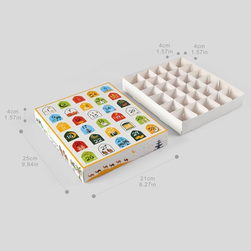5pcs Eid Countdown Advent Calendar Gift Box Empty Ramadan Mubarak Surprise Gift Box 30Days Countdown Surprise Box Party
