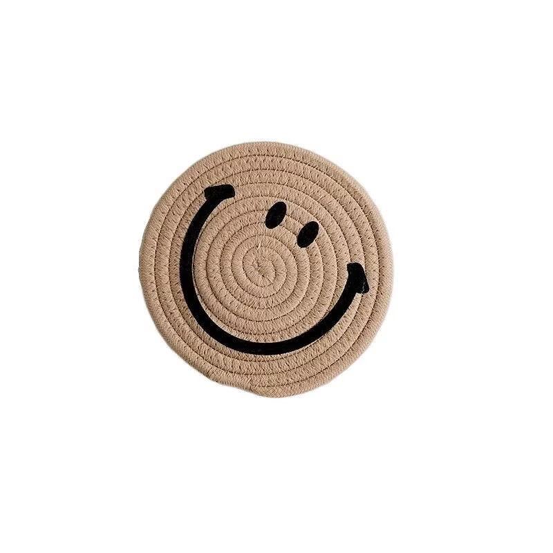 Abay Smiley Face Cotton Rope Coasters & Placemats