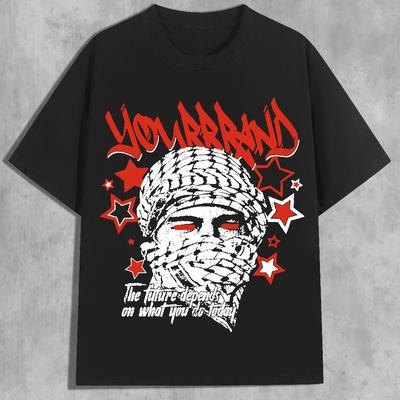 Уличный стиль Y2K Женский топ с узором Универсальный уличный тренд Модный повседневный топ Футболка с коротким рукавом и круглым вырезом