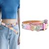 Elegant PU Leather Belt with Sparkling Rhinestones Butterfly Metal Fastener for Women Casual Wear Jeans Pants Waistband