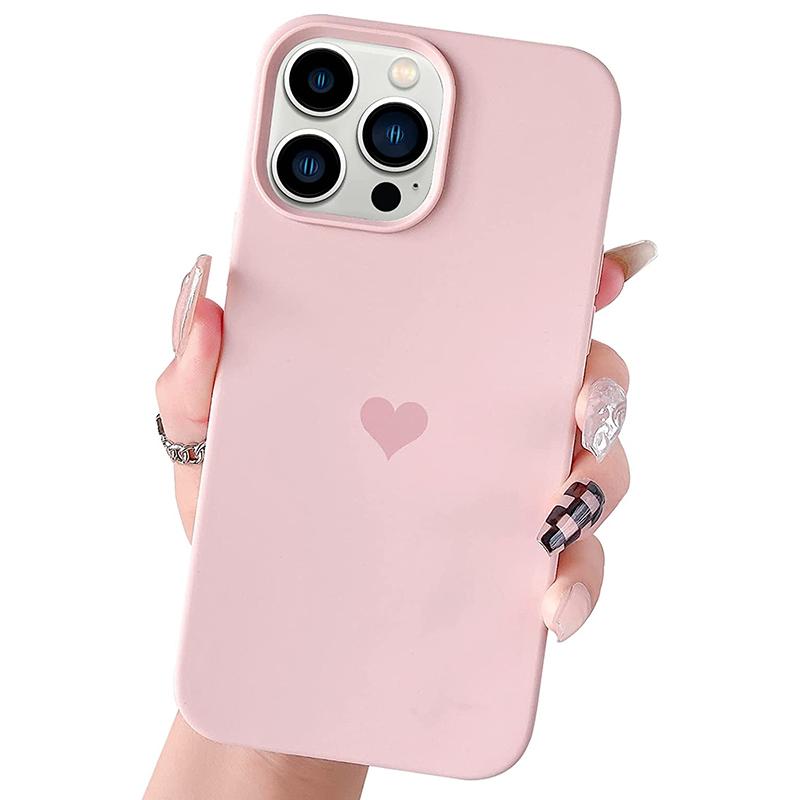 Lovely Love Candy Color Soft Case For iPhone 15 14 13 12 11 Pro XS Max X XR SE 2022 2020 7 8 Plus 6S Liquid Silicone Matte Cover