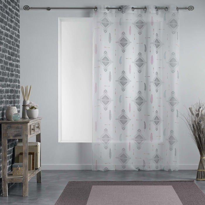 Panneau Rideau Voile Ete Indien blanc 140 x 240 cm