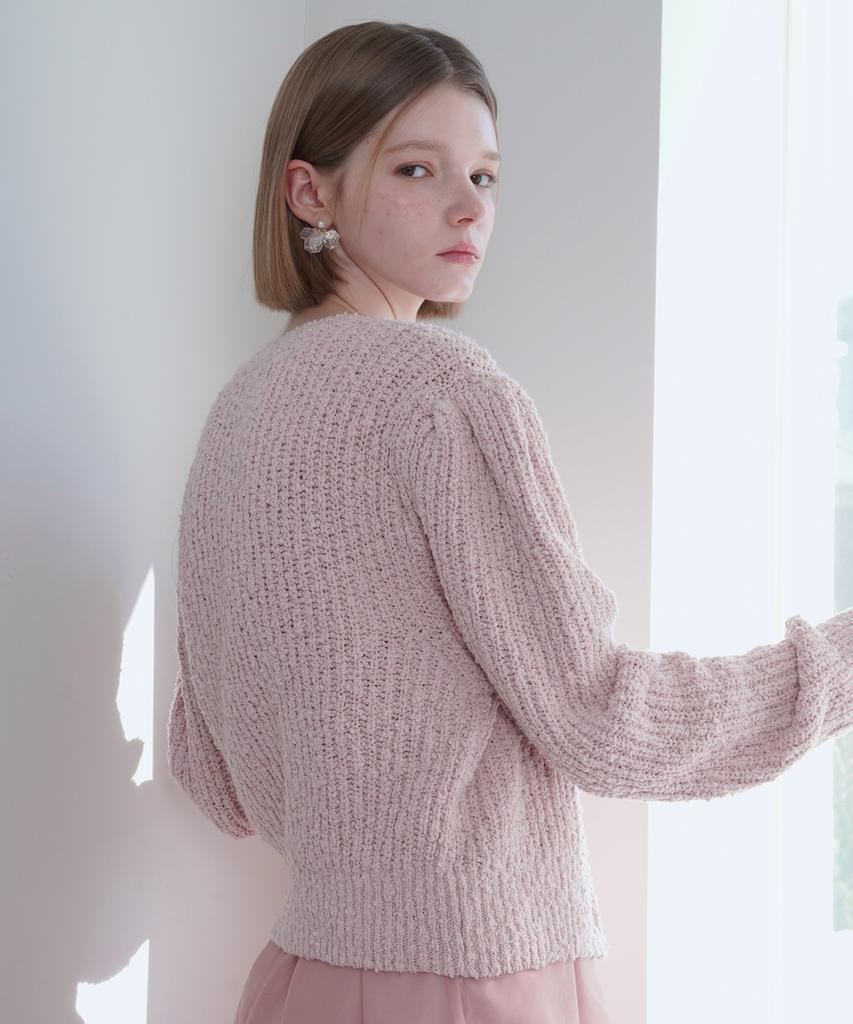 SWEET BITTER Voluminous Puff Cardigan_Pink