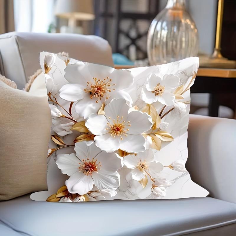 1pc Super Soft Printed Flowers Fresh Throw Pillow CasePrint Cushion Coverhome decoration1818inch