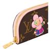 Louis Vuitton Корея Лимитированная Традиционная Цветочная Иллюстрация Золотые Металлические Аксессуары Монограмма Покрытый Холст Клатч Женский клатч Коричневый Светло-Розовый GI1504