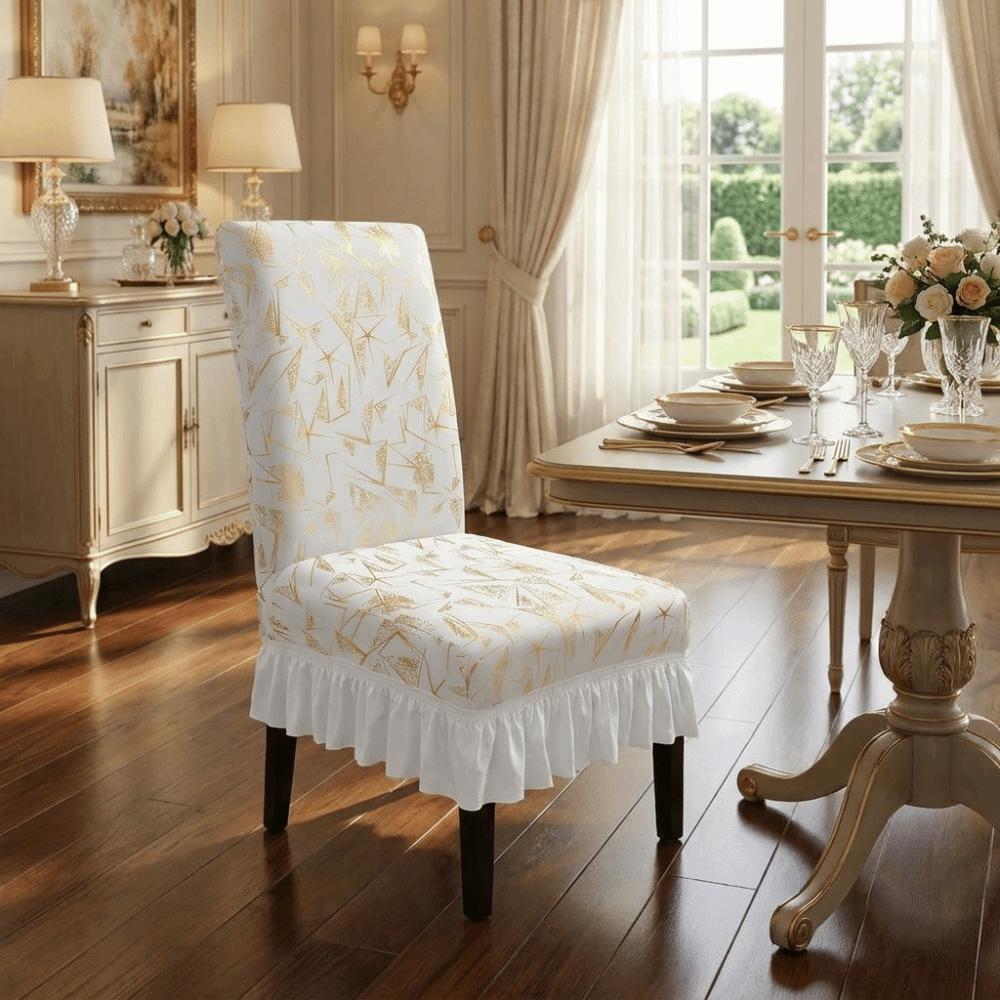 Dustproof Skirted Chair Cover Wear-resistant Dinning Seat Case Chair Slipcover Living Room