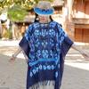 Four Season Imitation Tie Dye Printed Ethnic Style Scarf, Women'S Retro Famous Ethnic Style Blue And White Porcelain Sunscreen Cloak, Large Shawl