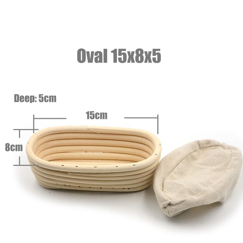 Natural Baking Supplies Handmade Mass Proofing Wicker Rattan Basket Dough Rising Banneton Brotform Liner Baskets