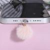 1pc Silicone Anti-Dust Plug with Plush Fluffy Ball Ornament for IPhone, Type-C, Beautiful Mobile Phone Accessories, Mobile Phone Decorations