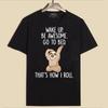 ZIMOXUAN Симпатичные женские футболки с принтом «Wake Up Be Awesome Go To Bed», летние милые повседневные футболки с короткими рукавами, забавные топы с круглым вырезом для женщин