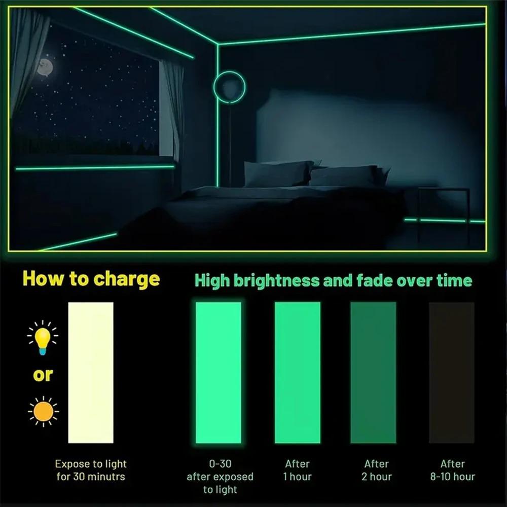 Glow Tape Waterproof In The Dark Bright Fluorescent Outdoor For Fishing Pole, Rope, Star, Clothes,Paint, Halloween, Christmas