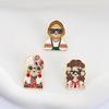 3/4 шт. Персонализированная брошь-зажим в форме матрешки, креативный мультяшный памятный металлический аксессуар, значок