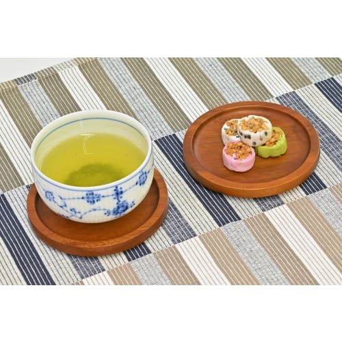 Swanson Shoji Wooden Acacia Coaster, Stackable, Approx. 10.6cm W X 10.6cm D X 1.6cm H, Brown, CT-201