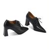 Autumn Winter High-quality Leather Women's Shoes Pointed Toe Women's High Heels Women's Lace-up Deep-mouth Strap-on Single Shoes