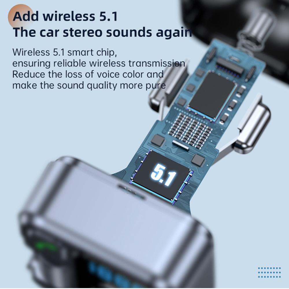 Автомобильный Bluetooth 5.1 FM-передатчик PD30W QC3.0, быстрая зарядка, автомобильное зарядное устройство, Bluetooth-адаптер, беспроводной автомобильный комплект громкой связи, MP3-плеер для всех телефонов