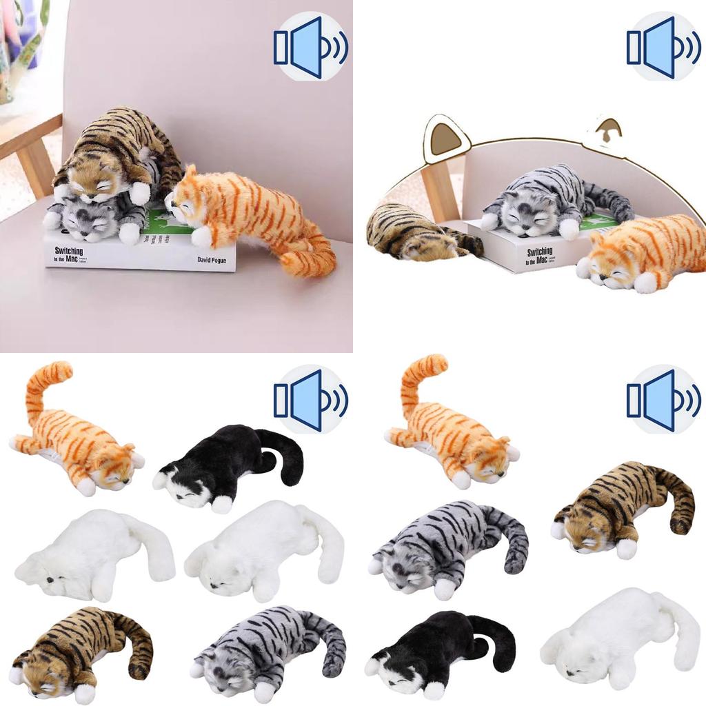 Electric Rolling Cat Plush With Sound And Soft Short Fur For Childrens Gift