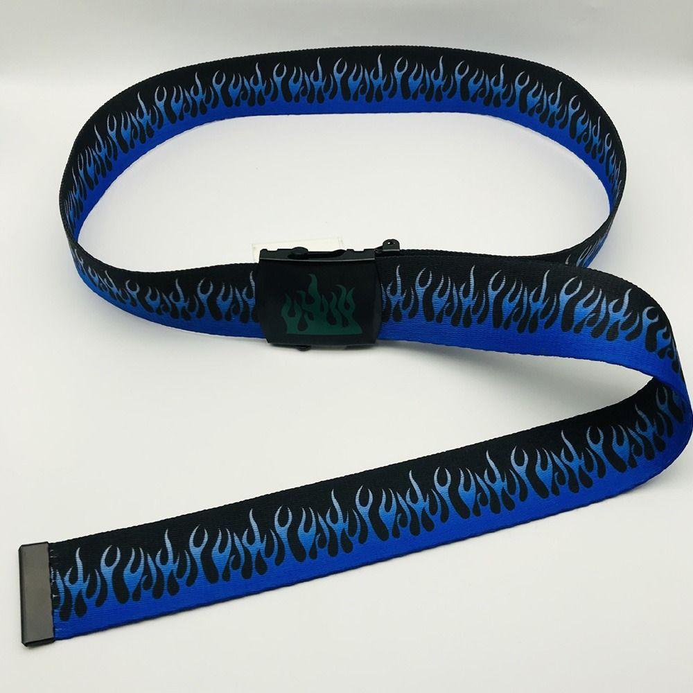 Women Men Jeans Simple Waist Band Canvas Strap Automatic Buckle Waistband Hip Hop Belt