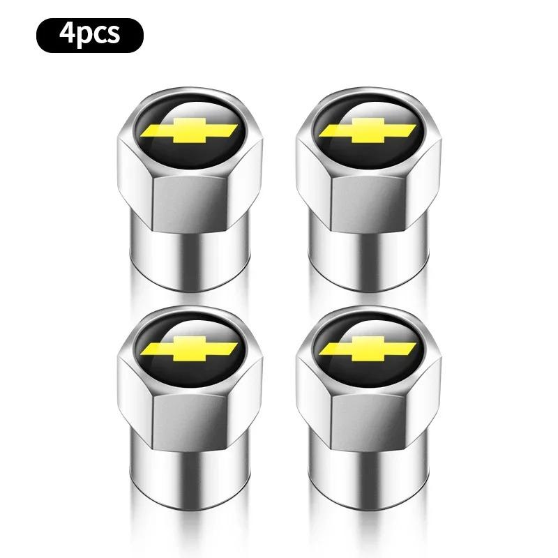 4Pcs Alloy Car Valve Cap Wheel Valves Dust Cover Tire Accessories For Chevrolet Silverado Impala Malibu Cruze Camaro Blazer Aveo