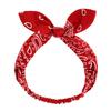 Boho Bow Headbands for Women Vintage Paisley Bandana Flower Printed Hairband Elastic Rabbit Ear Head Wrap Cashew Print Bandage Cute Hair Accessories