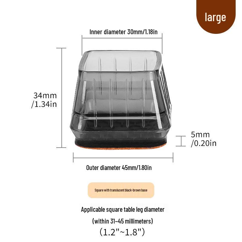 Силиконовые накладки на ножки стульев с фетровыми накладками - Защита мебели и снижение шума