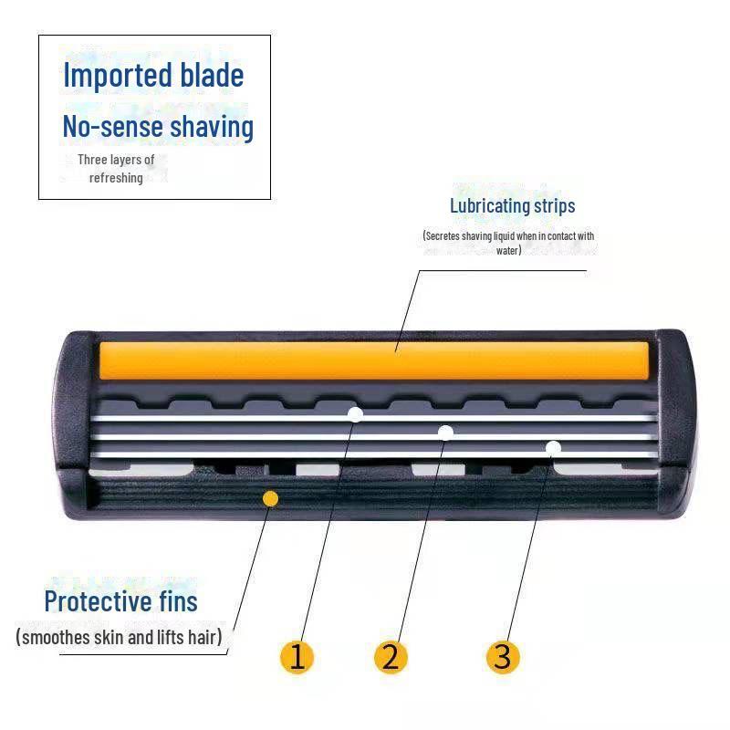 Мужская трехслойная ручная бритва из нержавеющей стали