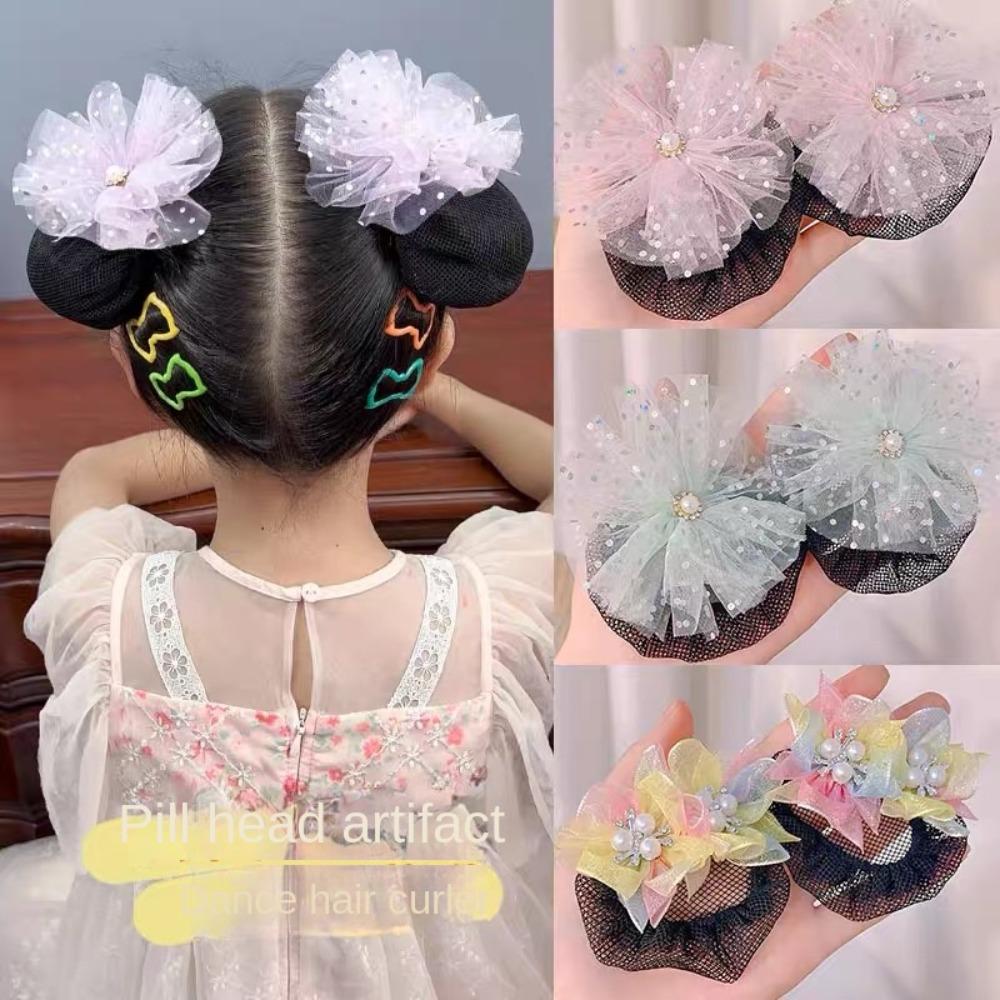 Mesh Snood Spring Clip Princess Sequin Hair Nets Kids Headwear Star Hair Nets Birthday Party