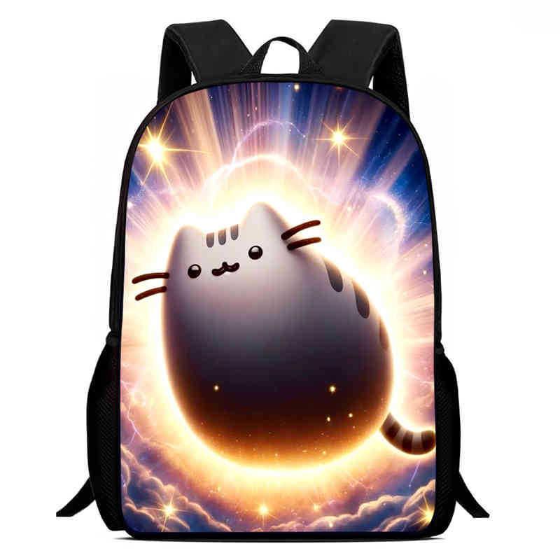 Детский рюкзак Pusheen Cat из ткани Оксфорд, дышащий, прочный, легкий, школьная сумка для учеников начальной школы