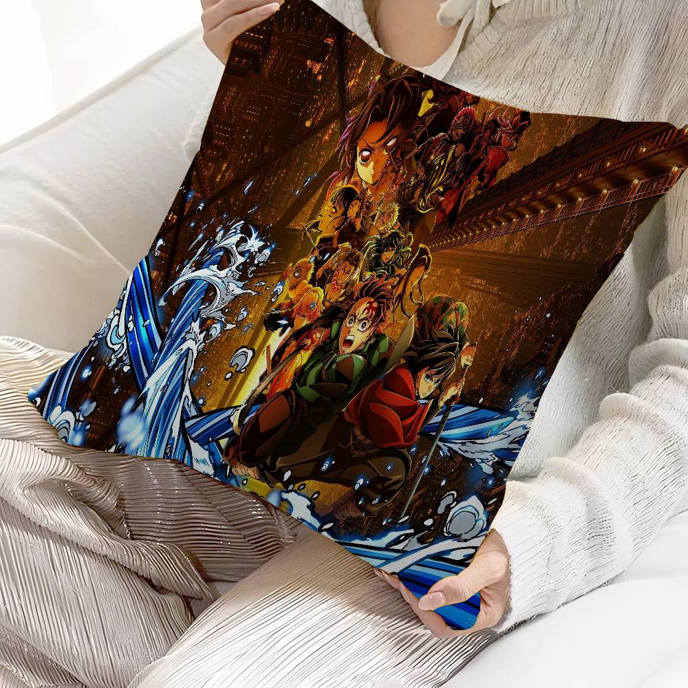 Anime Demon Slayer Pillow Anime Pillow Sofa Bed Head Pillow Cover Cushion Cover 45X45 Cm Fashion