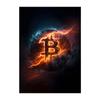 Картина на холсте Bitcoin Storm Современное абстрактное искусство граффити Популярный постер Офисное роскошное художественное украшение