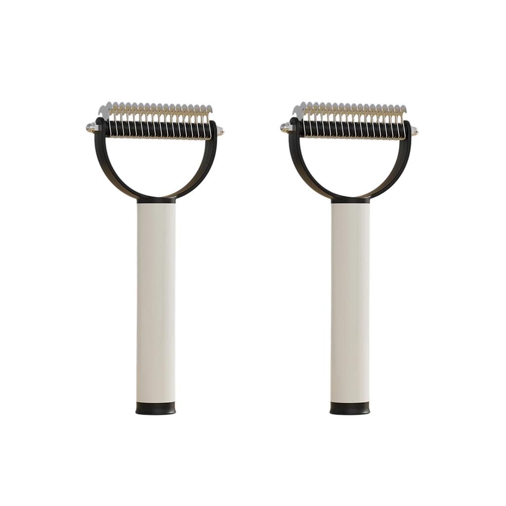 2 Pack Pet Dematting Comb Double Sided Grooming Tool with Sticky Fur Remover for Removing Tangles and Loose Hair from Pets Fur