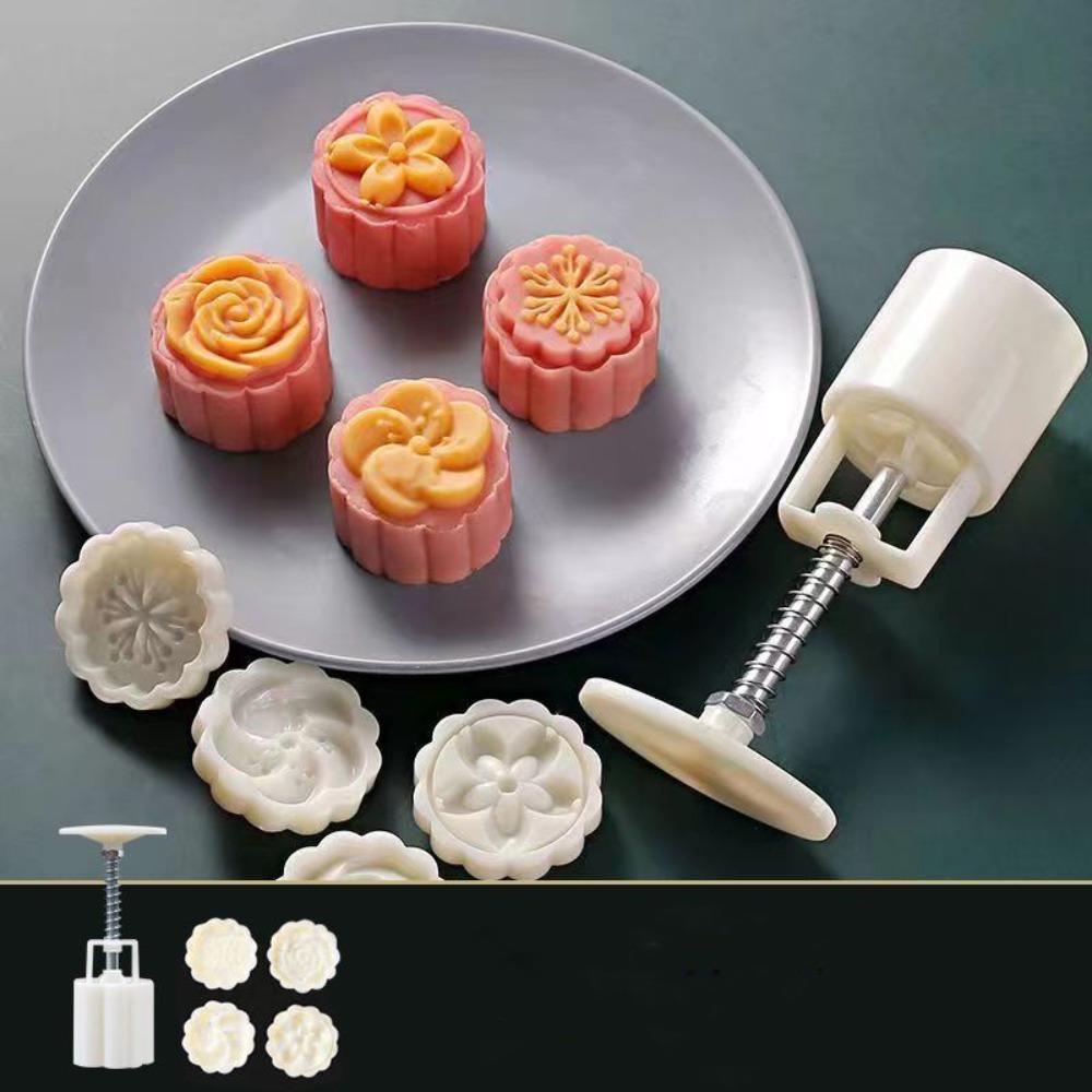 3D Mooncake Mold Flower-shaped Pastry Making Tools Cookie Stamp Mould Kitchen DIY