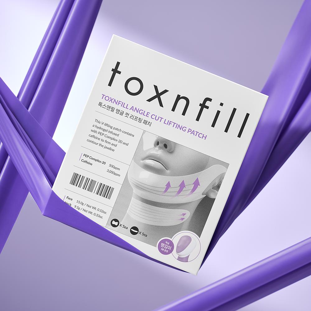 TOXNFILL Toxnfill Поднимающий патч с угловым срезом, Лифтинг-маска для лица и шеи 1 лист/5 листов