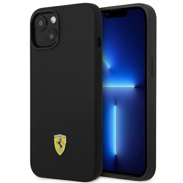 Ferrari Fehcp14Ssibbk Iphone 14 / 15 / 13 6.1 Черный/Black Жесткий чехол Силикон Металл Логотип