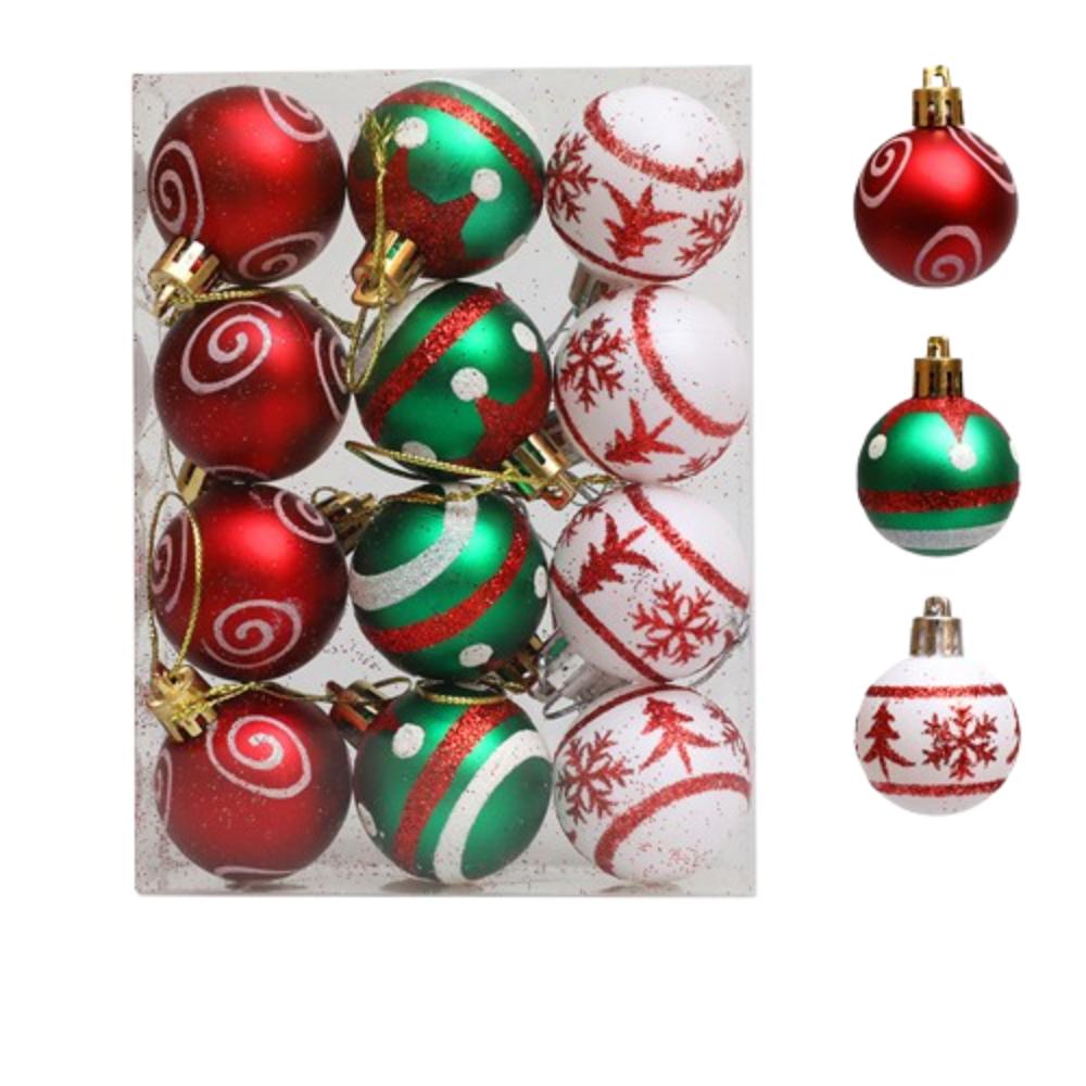 Shatterproof Painted Christmas Ball 4/6cm Xmas Tree Decoration  Merry Christmas Tree Decor