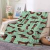 1 piece of double-sided flannel dog blanket, digital printed sofa air conditioning cover blanket for sausages, dogs, and dogs