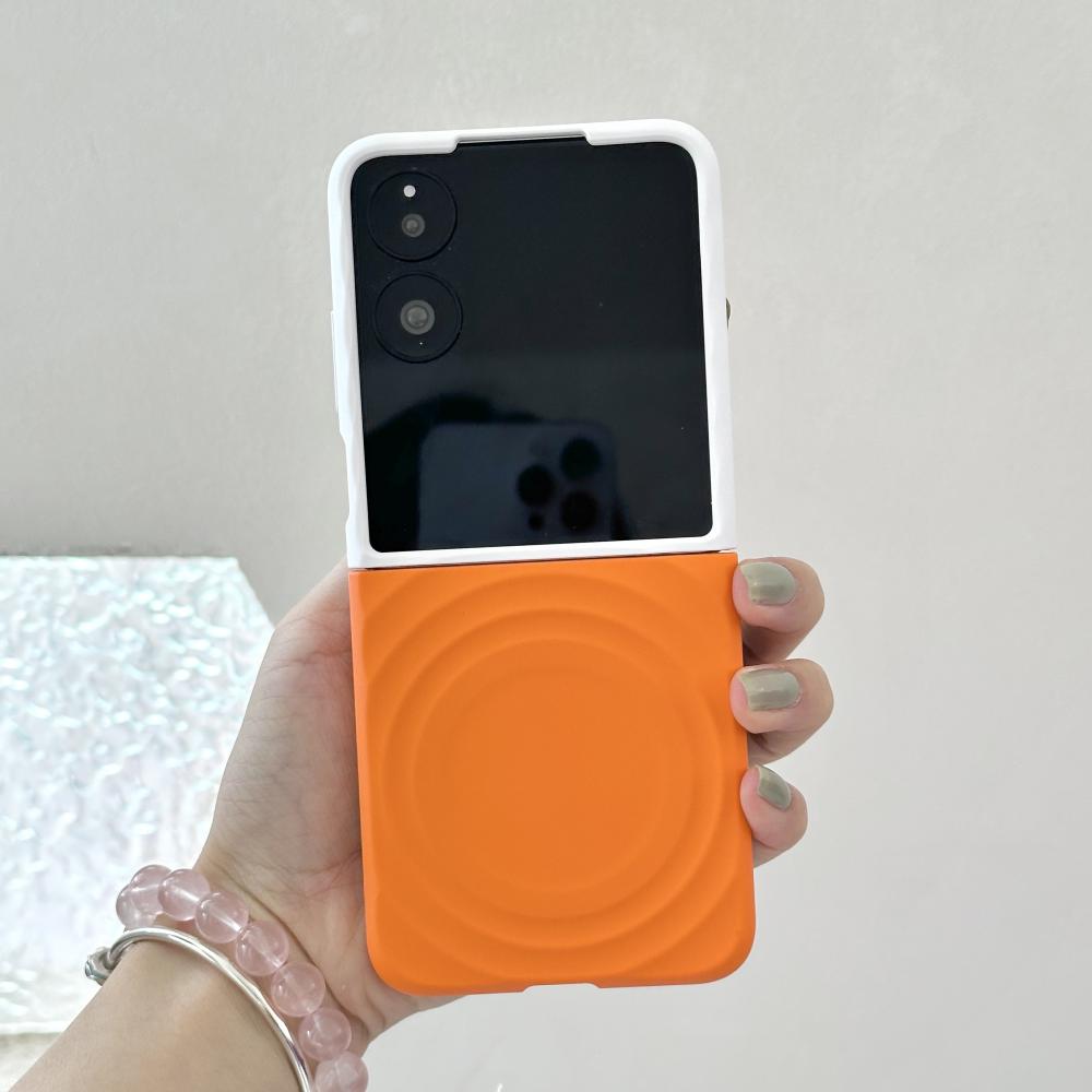 Чехол для Xiaomi Mix Flip и Mix Flip 2 с Magsafe, Волнообразный узор, Контрастный цвет, Складной, Матовый, Противоскользящий захват