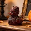 Small Resin Car Accessory Halloween Horror Duck Figurine, Devil Animal Statue, Spooky Bathroom Ornament Gothic Desktop Decor for Shelf Desk