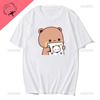 Lovely Bubu Is Throwing Flip-flops At Dudu Since He Teases Bubu T Shirt Bear Tshirt Kawaii Unisex Clothes Unisex Tops Graphic Shirt Unisex