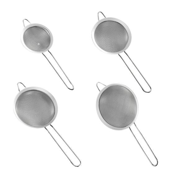 Stainless Steel Fine Mesh Strainers with Handle for Kitchen Flour Sieve Food